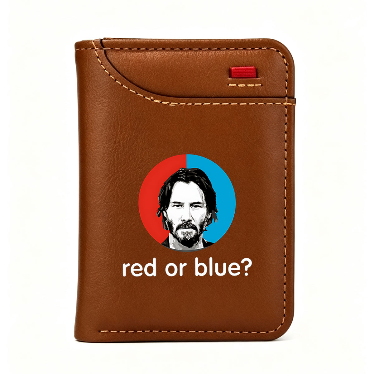 Keanu Reeves: Red or Blue? - Vertical Style Wallet