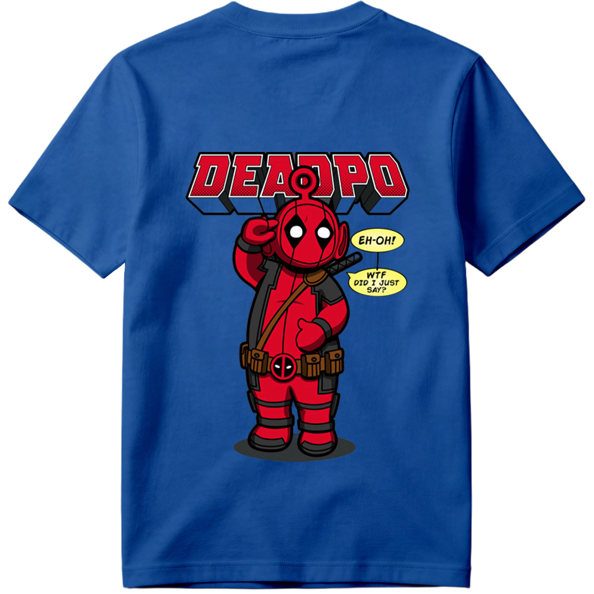 Deadpool Chibi Character with Speech Bubbles - Tee