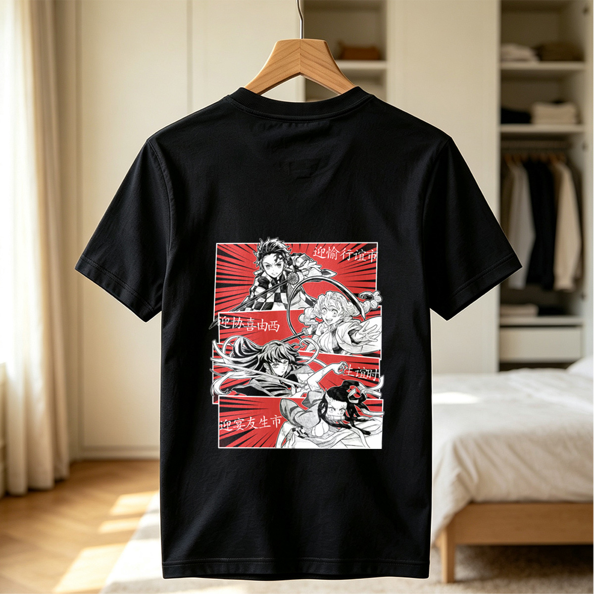 Demon Slayer: Tanjiro, Nezuko, Zenitsu, and Inosuke in Action - Tee