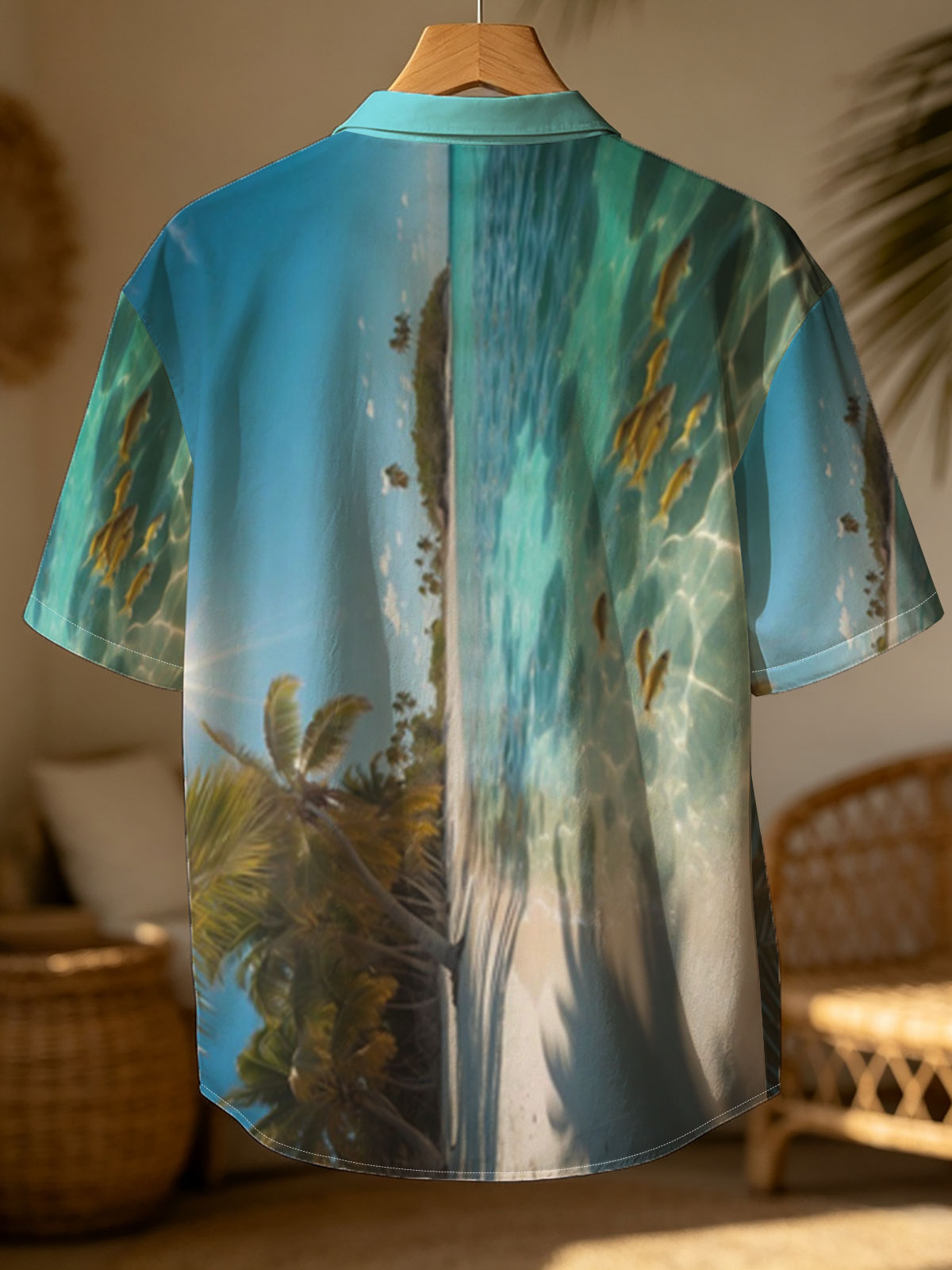 Tropical Beach with Palm Trees and Clear Water -  Shirt