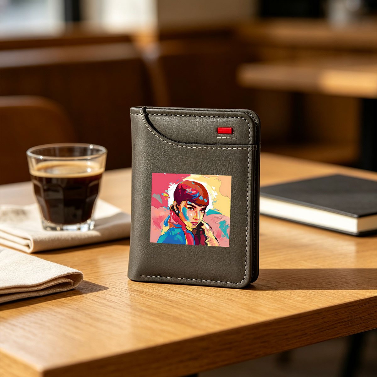 Audrey Hepburn in Vibrant Abstract Portrait - Vertical Style Wallet