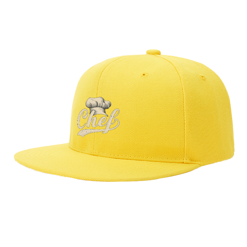 Flat Brim Baseball Cap Chef Hat Logo Print Streetwear Underground Skate Style for Basketball Court Skate Park Urban Lifestyle by Skaters Rappers Streetwear Enthusiasts