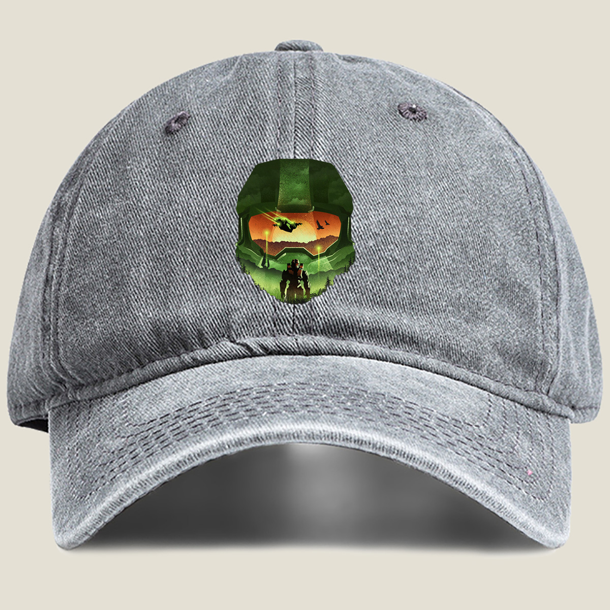 Halo: Master Chief and the Forerunner Landscape - Washed Denim - Baseball Cap