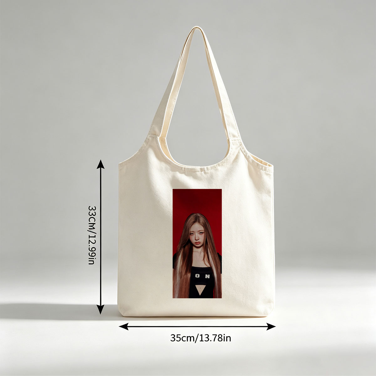 IVE Yujin in Bold Red Backdrop Wearing Black Top with 