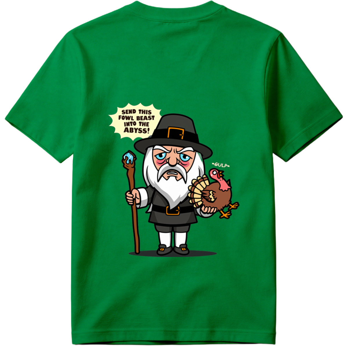 Pilgrim Wizard and Turkey - Tee