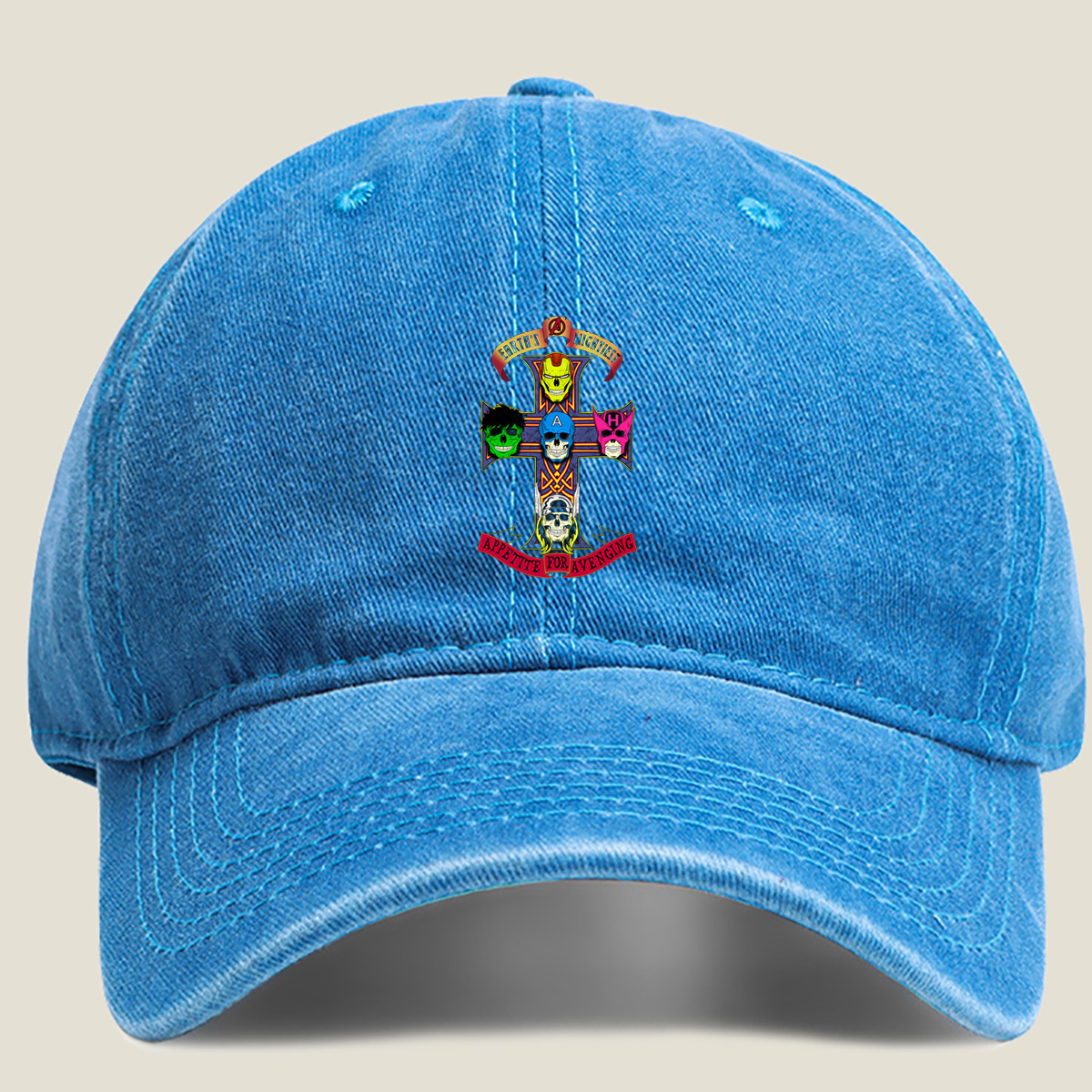 Avengers: Earth's Mightiest Appetite for Avenging - Washed Denim - Baseball Cap