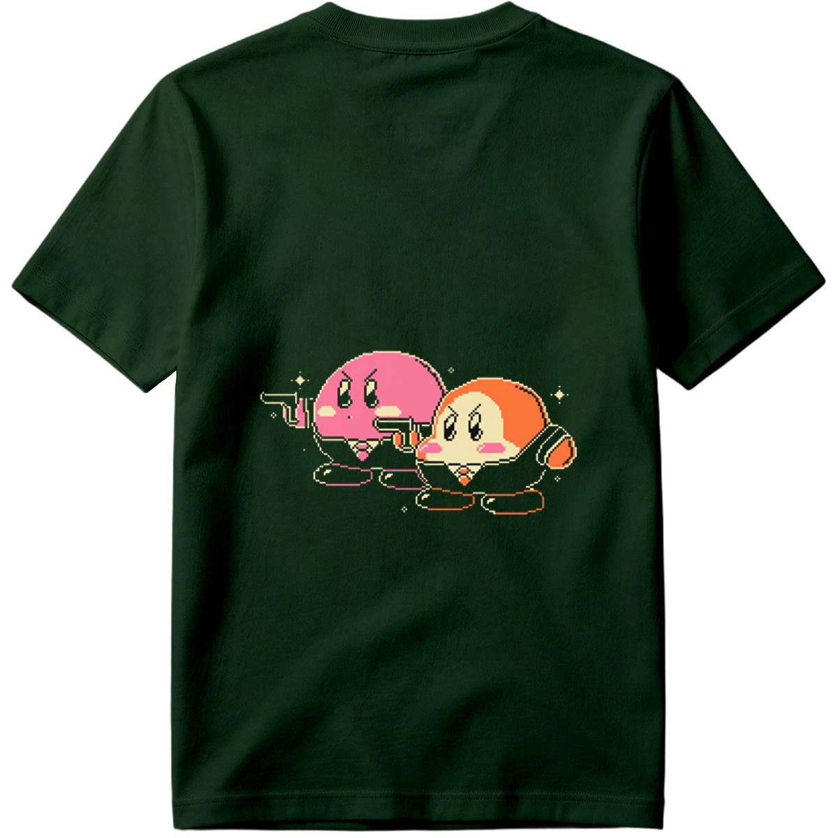 Kirby and Waddle Dee in Pixel Art Style - Tee