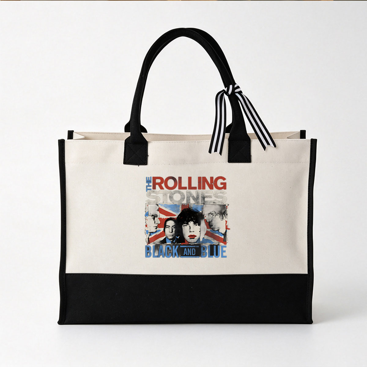 The Rolling Stones - Black and Blue Album Cover - Canvas patchwork gift tote bag