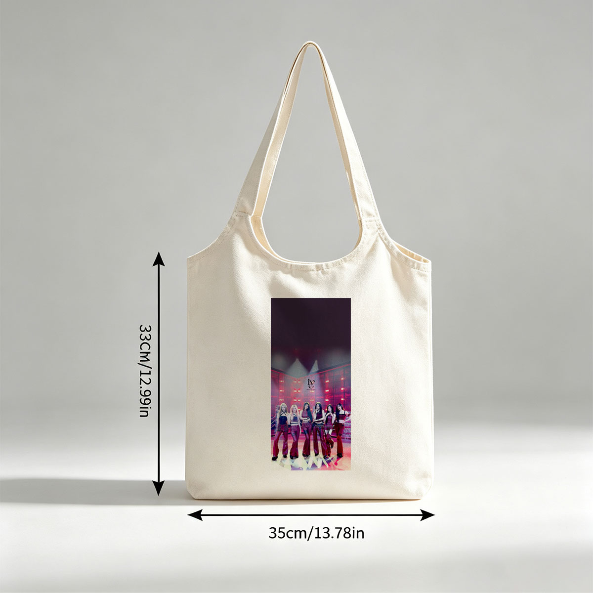 IVE in a Futuristic Studio with Red Lighting and Reflective Floor - Canvas shoulder bags/