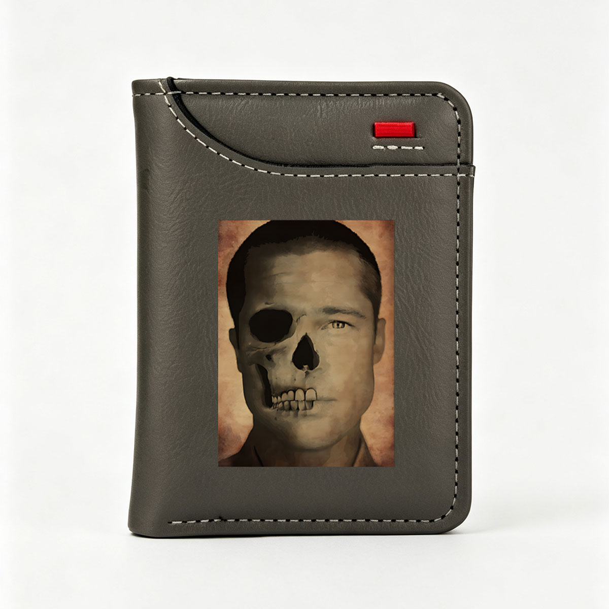 Half-Skull Man Portrait - Vertical Style Wallet
