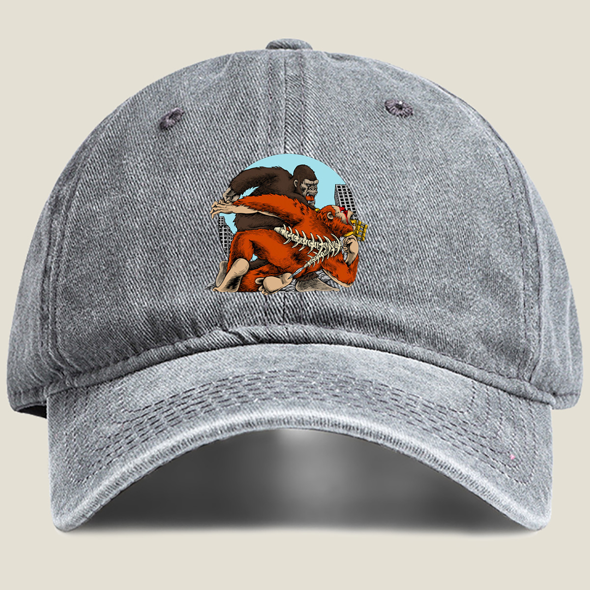 King Kong vs. Godzilla - Washed Denim - Baseball Cap