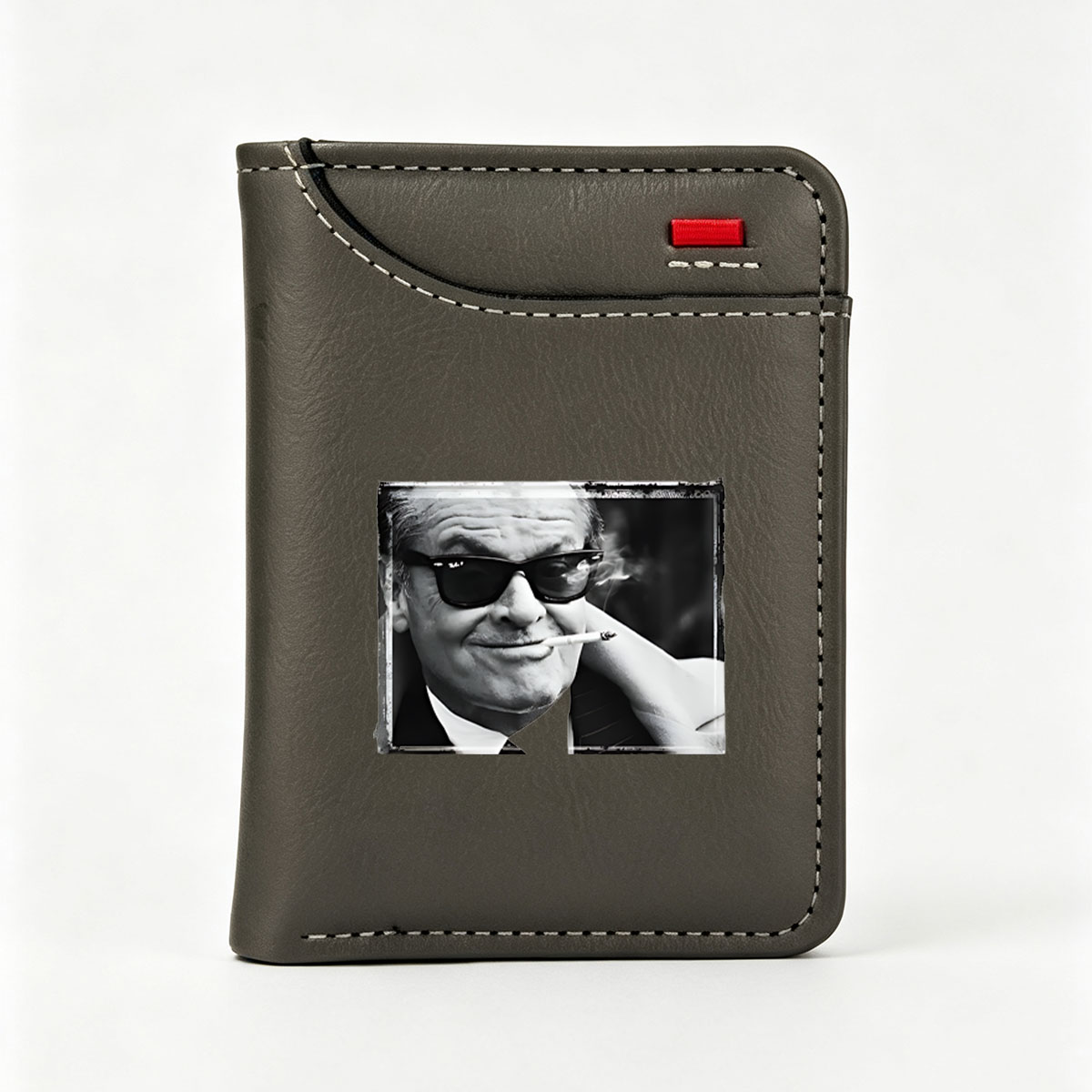 Jack Nicholson in sunglasses smoking a cigarette, iconic actor portrayal - Vertical Style Wallet
