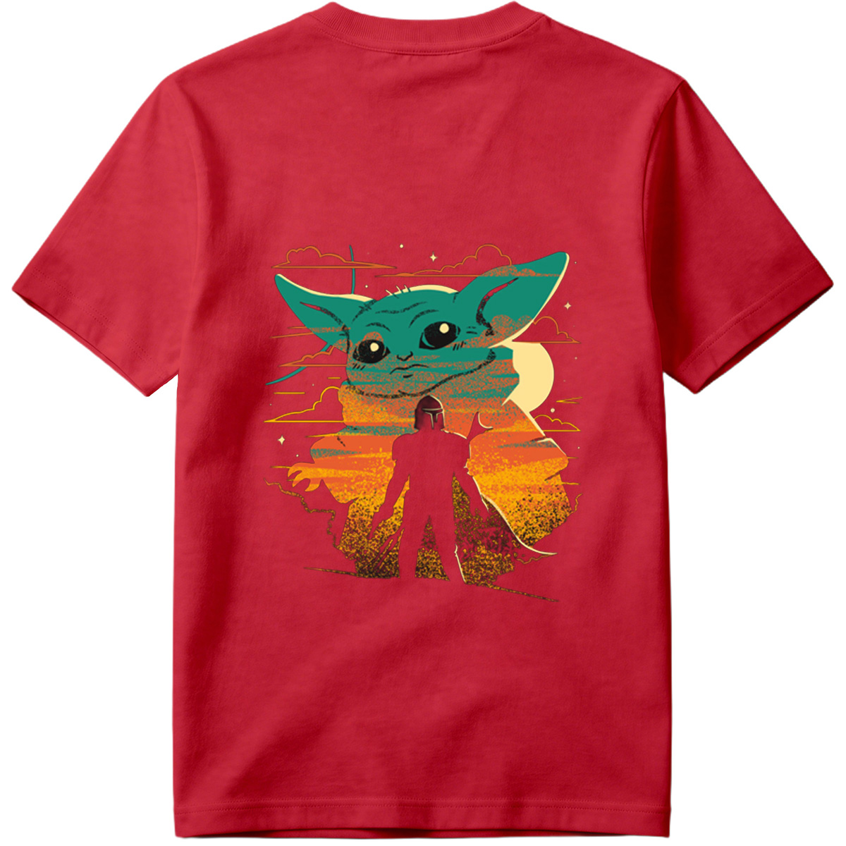 The Mandalorian and Grogu Sunset Silhouette - Tee