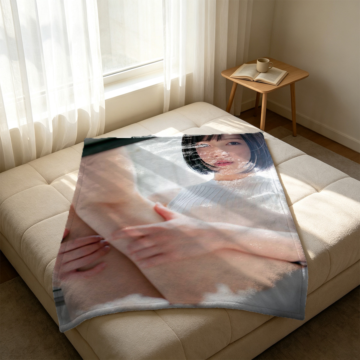 Maid Outfit Mirror Selfie - Blanket