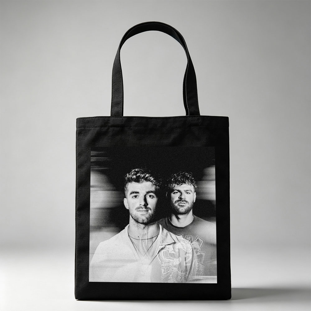 Liam Payne and a Friend in a Black-and-White Portrait with Blurred Background - Canvas tote bags