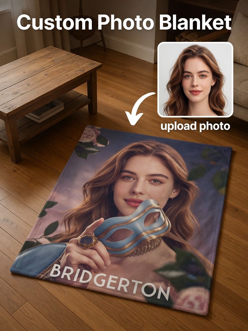 Custom Face Photo Blanket Velvet Flannel Throw Cozy Fleece Cover Ideal Personalized Gift for Bed Couch and Travel
