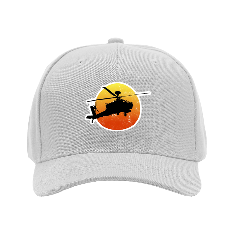 1pc New Baseball Cap Helicopter Silhouette Sunset Print Unisex Adjustable Hat for Outdoor Activities Men Women Casual Streetwear Fashion Accessories
