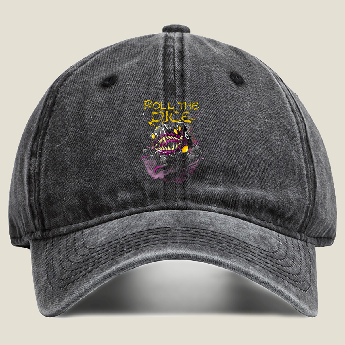 Roll the Dice: D20 Monster - Washed Denim - Baseball Cap
