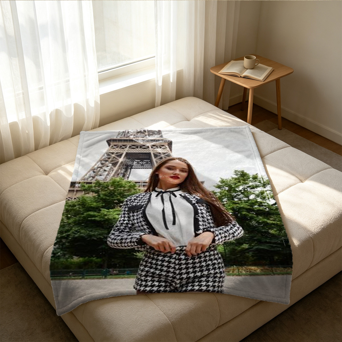 Three Nude Japanese Women on Staircase - Blanket