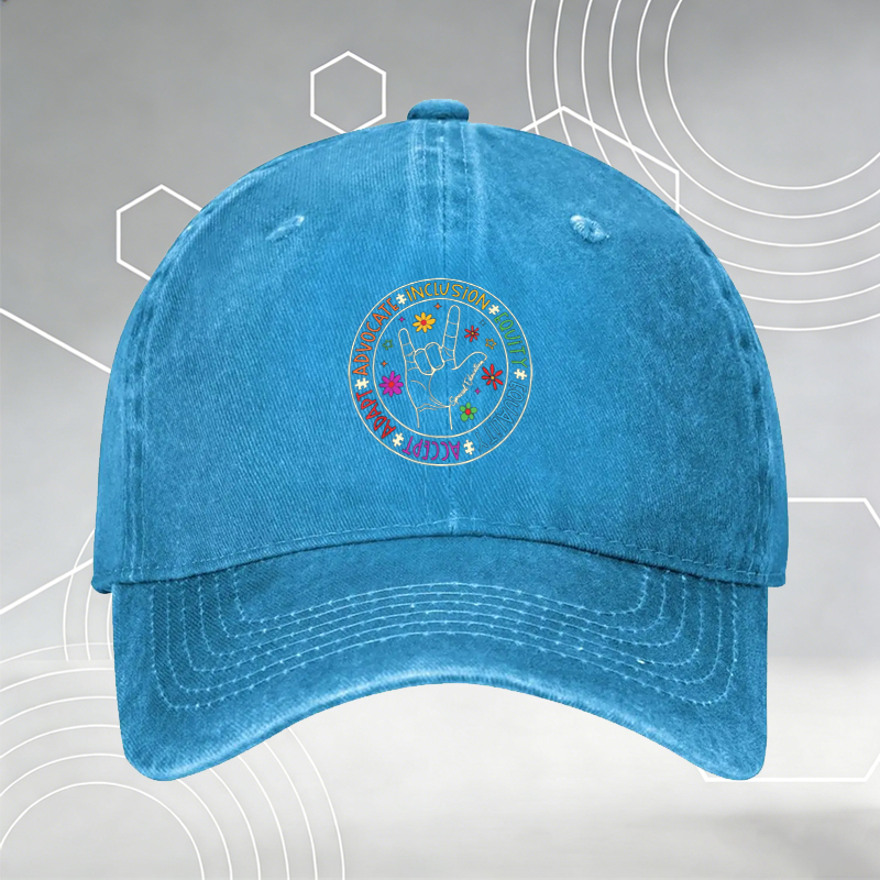 New Baseball Cap with Blue Ribbon and 