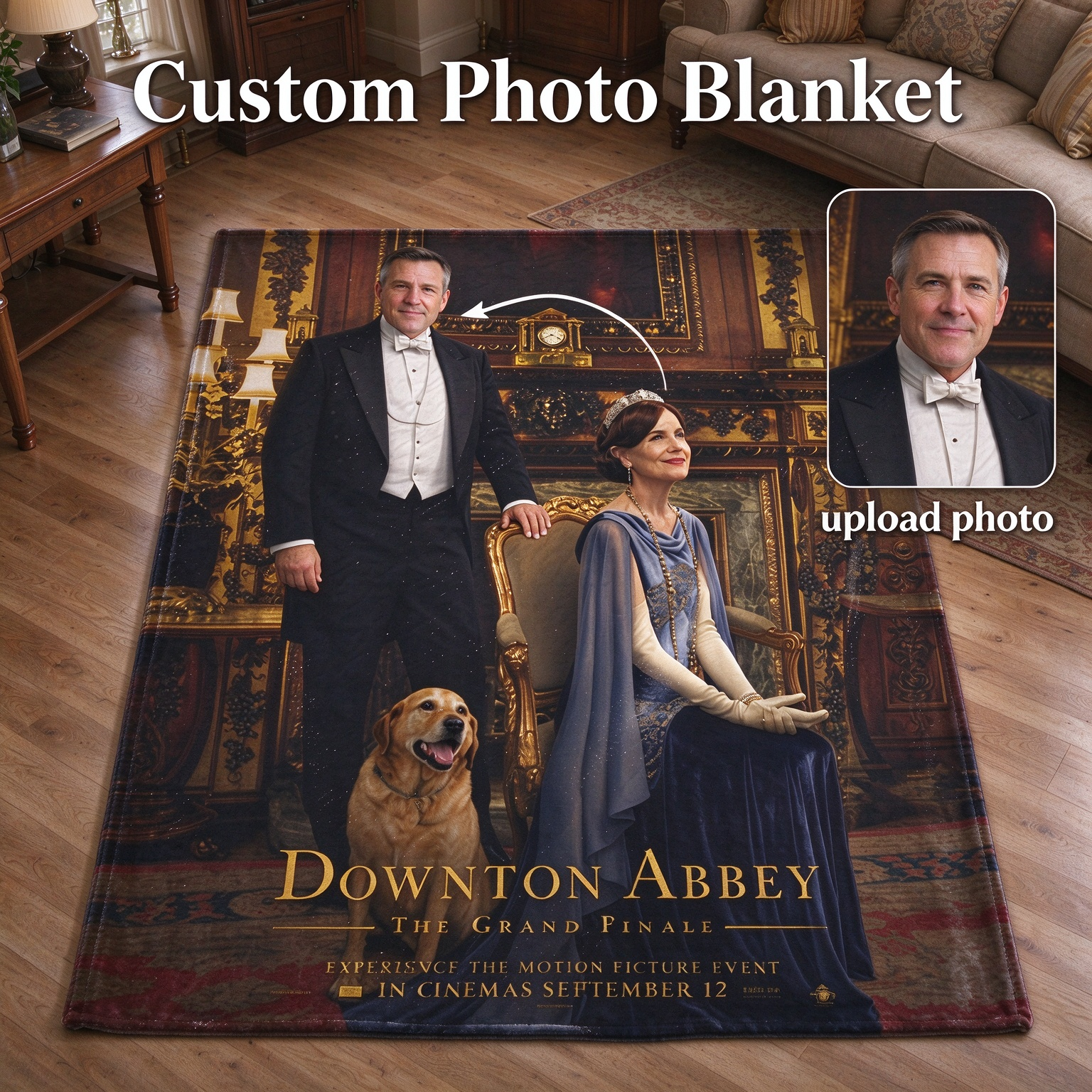 Personalized Photo Blanket Custom Face Picture Throw Ultra Soft Anti-Pilling Flannel Fleece for Bed Couch Cozy Gift