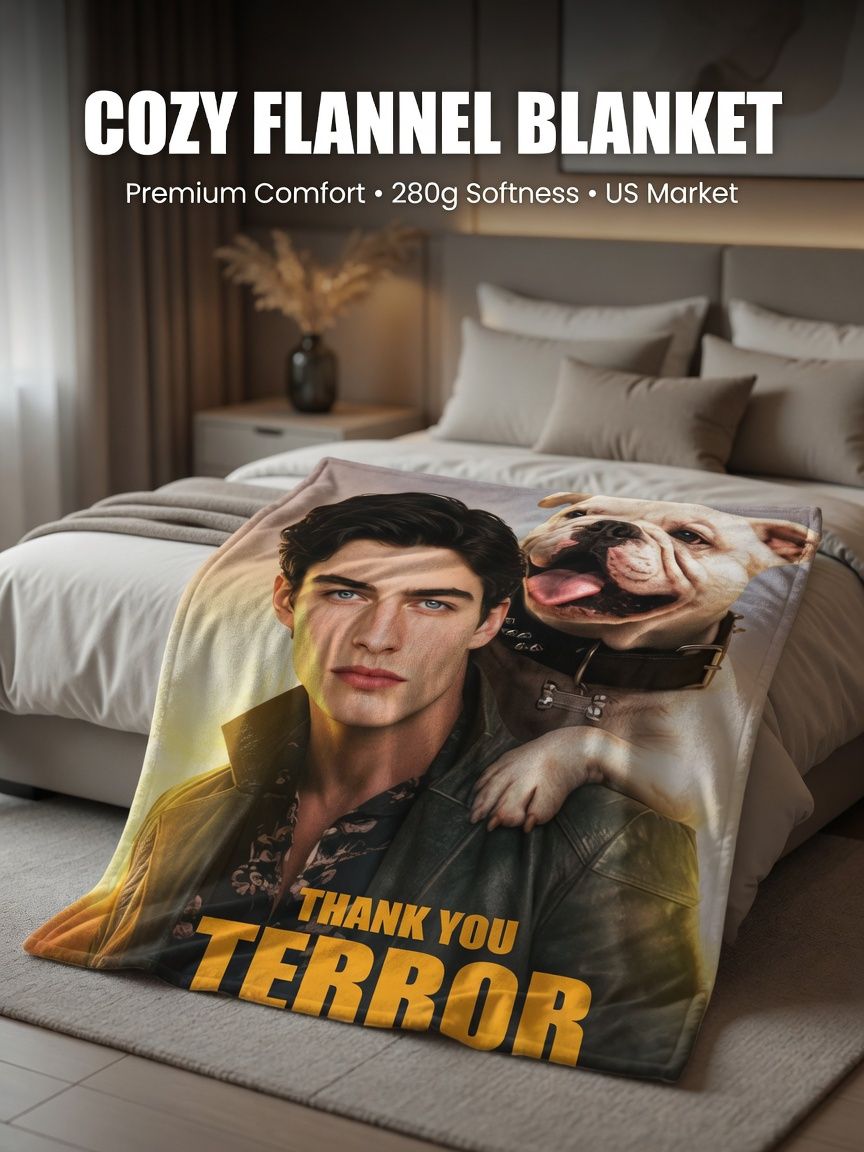 Custom Photo Face Blanket Personalized Flannel Throw Soft Plush Bedding Warm Cozy Gift for Family and Friends