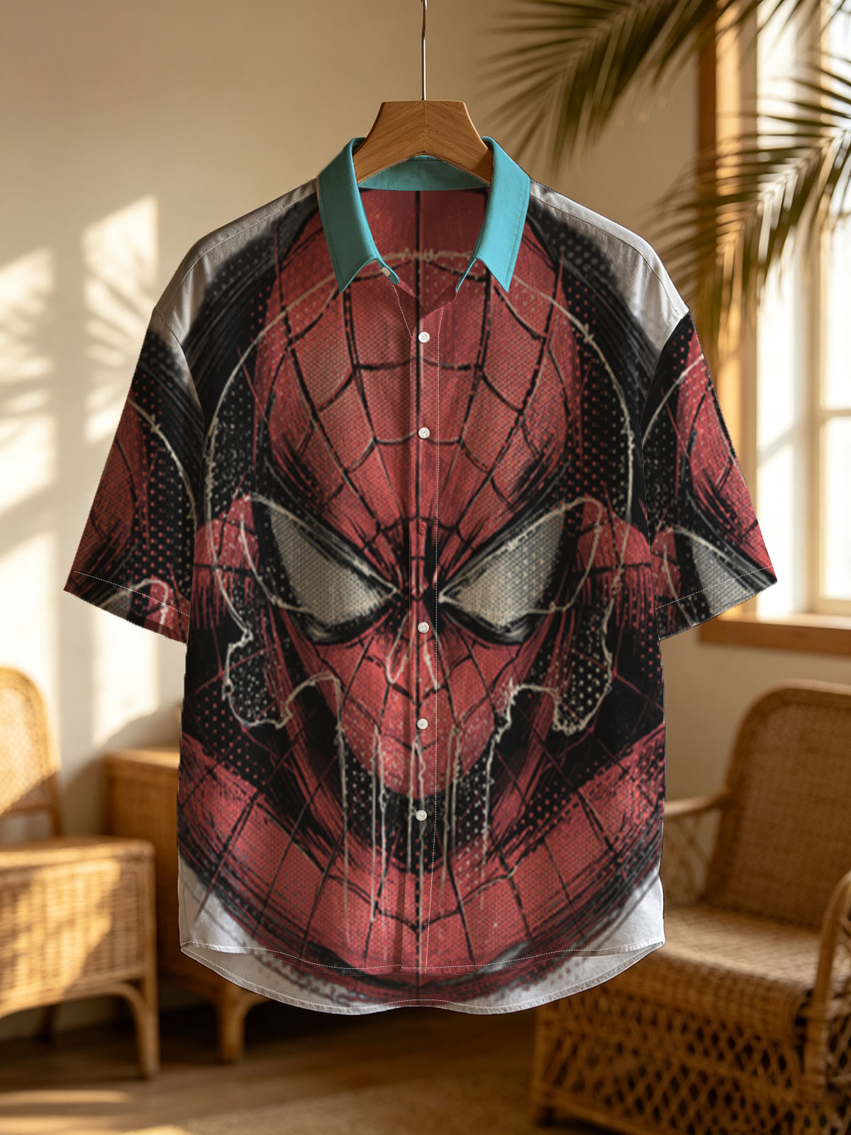 Spider-Man: Iconic Hero in Red and Black Mask Design -  Shirt