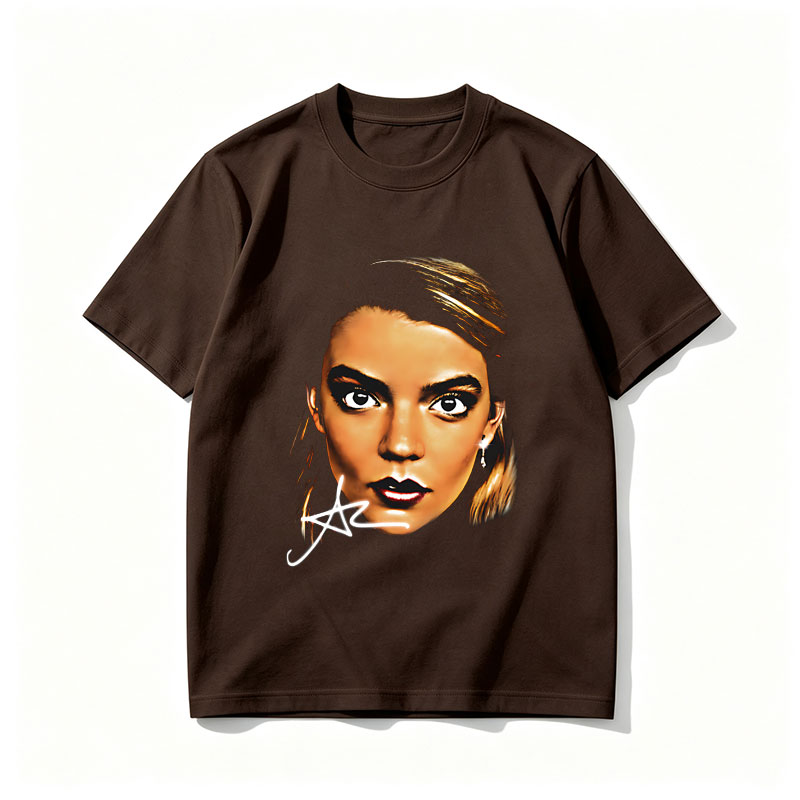 Portrait of a Woman with Dramatic Makeup and Signature - Tee