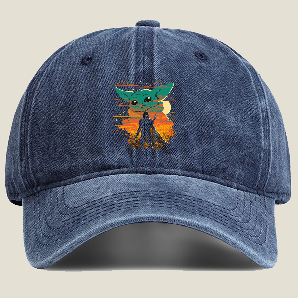 The Mandalorian and Grogu Sunset - Washed Denim - Baseball Cap