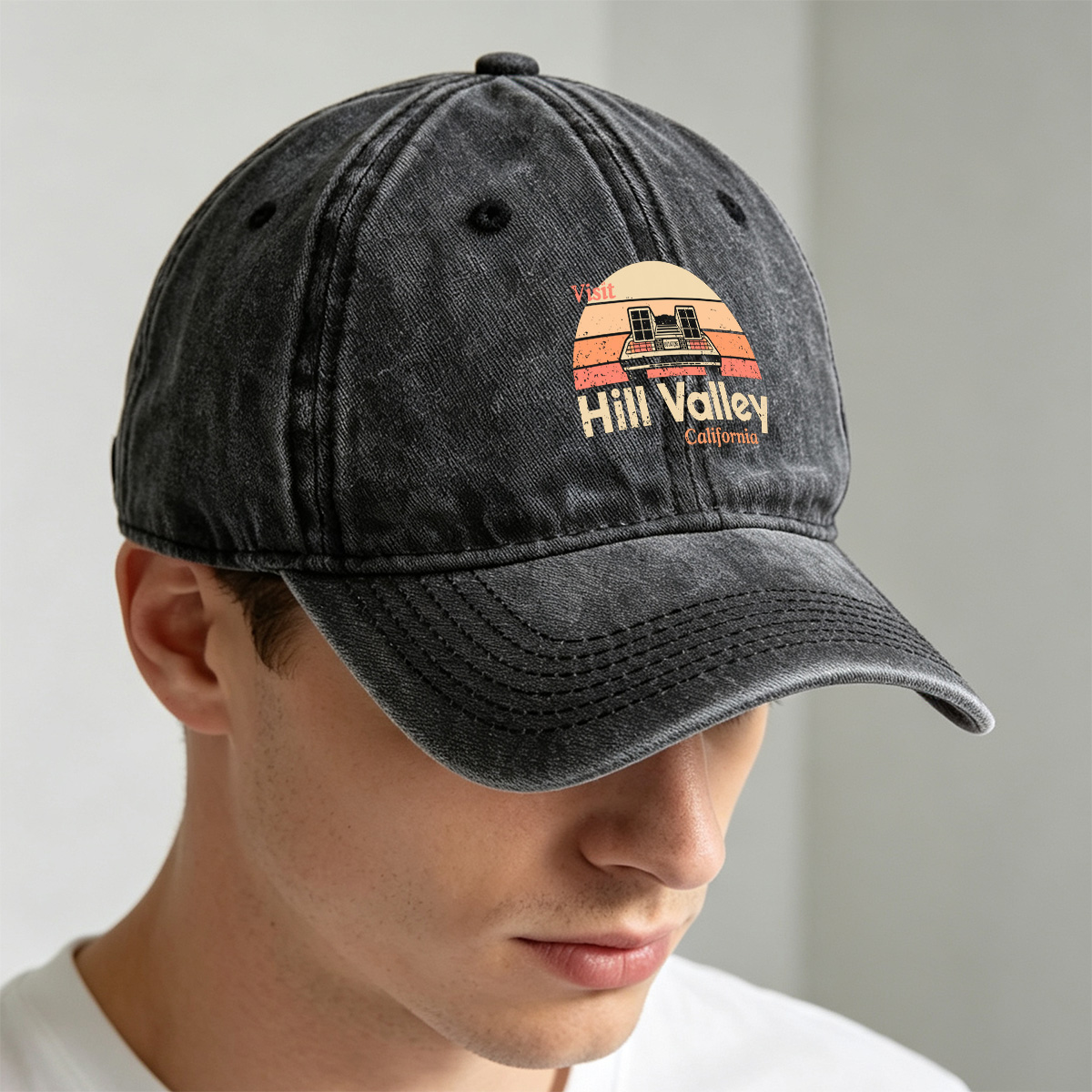 Back to the Future: Visit Hill Valley, California - Washed Denim - Baseball Cap