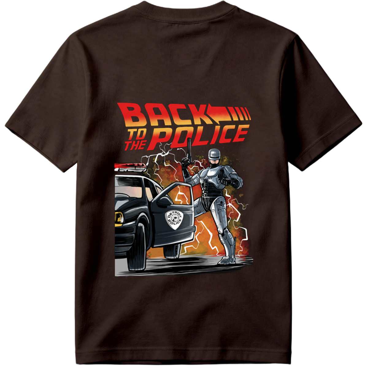 Back to the Police: RoboCop and Detroit Police Car - Tee