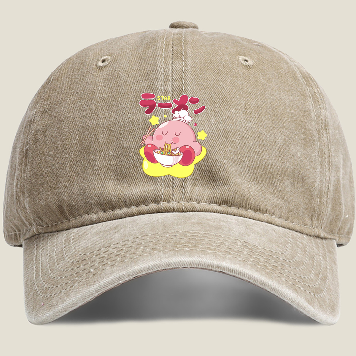 Kirby Star Ramen - Washed Denim - Baseball Cap