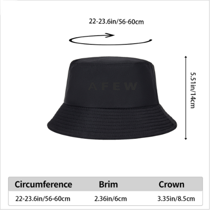 Unisex Classic Bucket Hat with AFEW Logo Print - Lightweight Sun Protection Hat for Outdoor Activities, Perfect for Men and Women Who Love Casual Streetwear and Adventure Styles