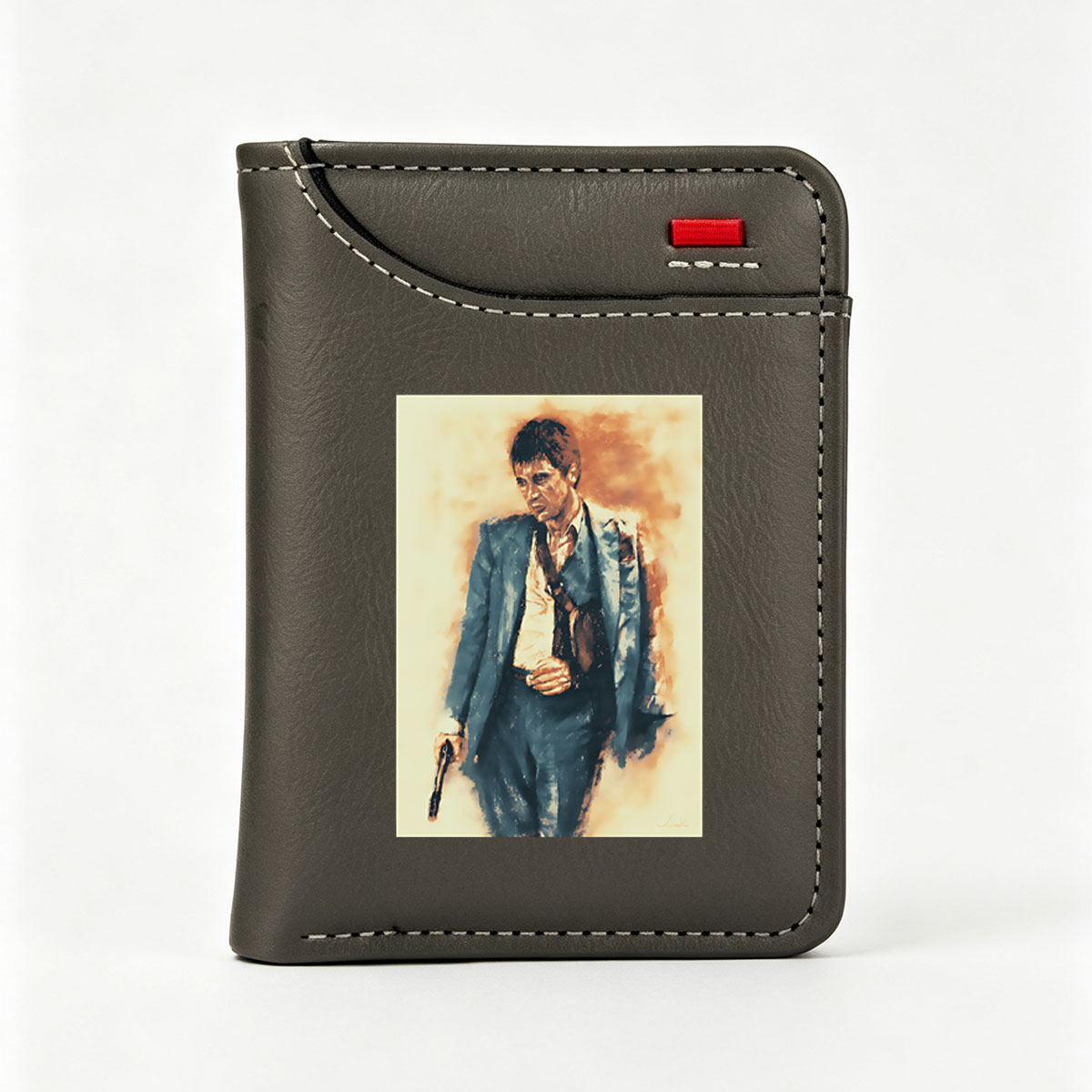 Scarface: Tony Montana in Blue Suit with Gun - Vertical Style Wallet