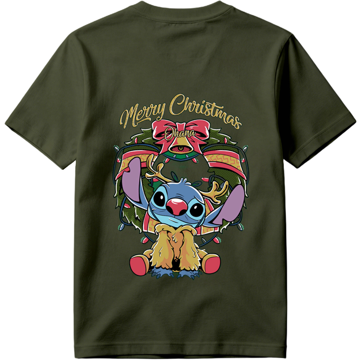 Stitch Christmas Wreath Design - Tee