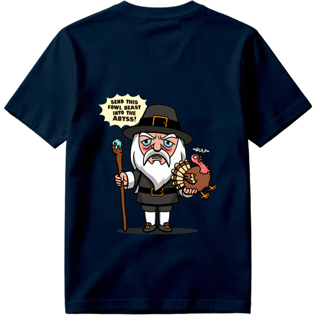 Pilgrim Wizard and Turkey - Tee