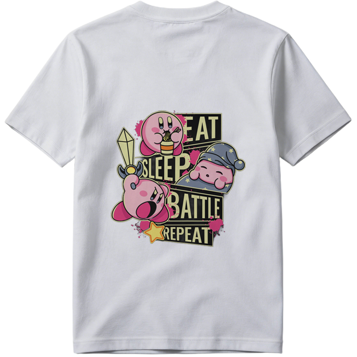 Kirby: Eat, Sleep, Battle, Repeat - Tee