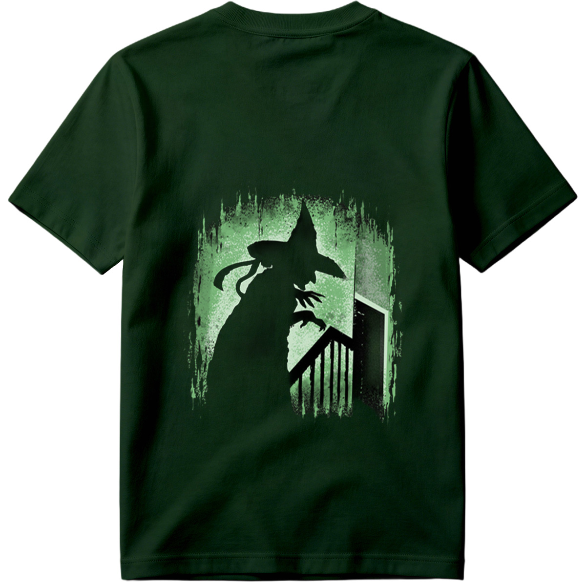 Witch Silhouette in Green Glow - Tee