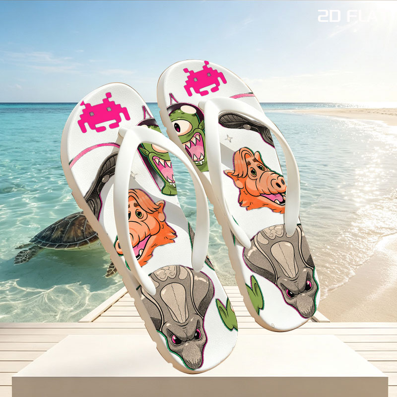 Alien Characters and Sci-Fi Icons: E.T., Alien, Predator, Yoda, Darth Vader, Space Invader, and More -  flip-flops