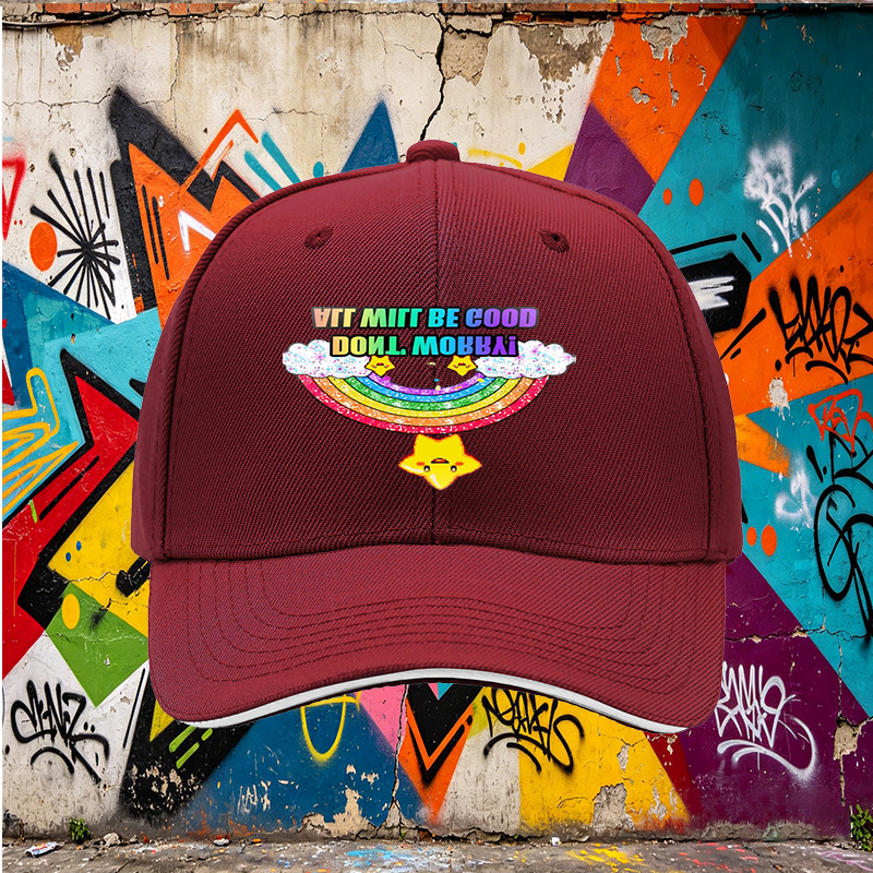 Unisex Classic Sandwich Hat with Rainbow Star Print 