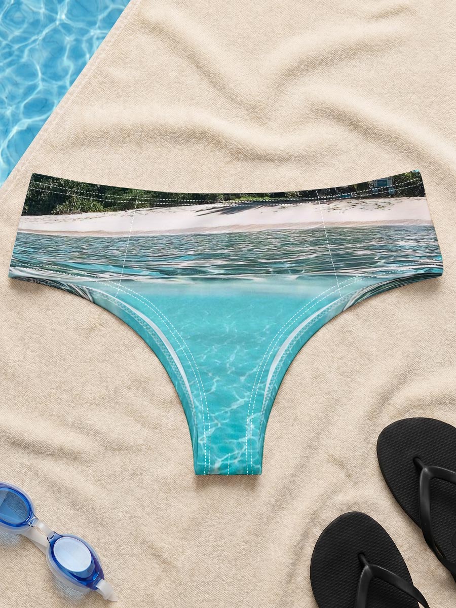 Crystal Clear Waters and Palm Trees on a Tropical Beach -  Men's swim trunks