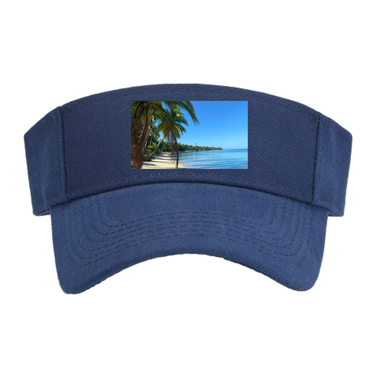 Tropical Beach with Palm Trees and Clear Blue Water -  Visor cap