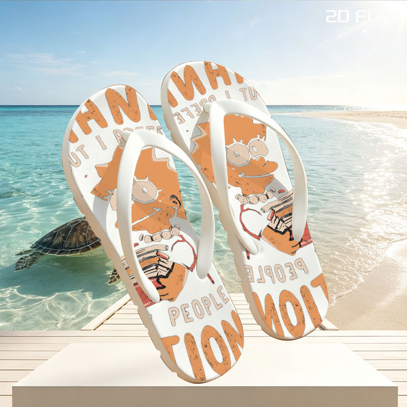 Thanks But I Prefer My People Fictional - Lisa Simpson Reading Books -  flip-flops