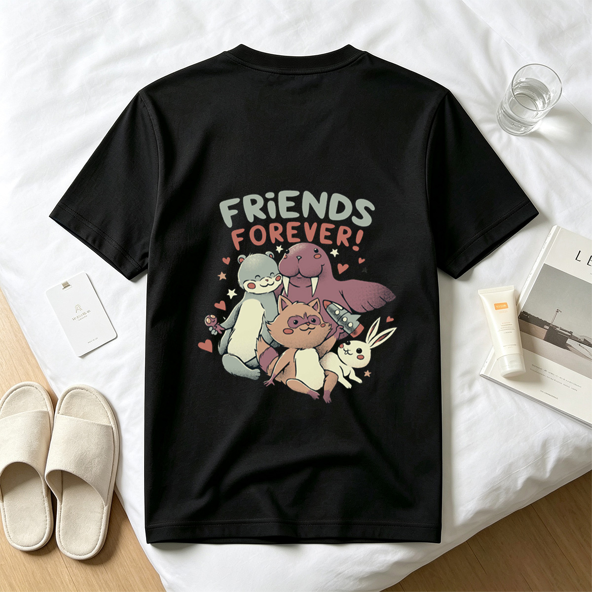 Friends Forever: Otter, Walrus, Cat, and Rabbit - Tee