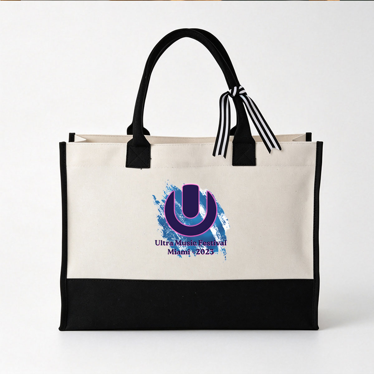 Ultra Music Festival Miami 2023 Logo - Canvas patchwork gift tote bag