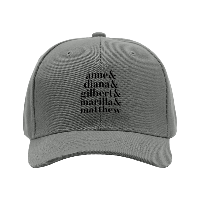 1pc New Baseball Cap with Name & Diana & Gilbert & Marilla & Matthew Print Unisex Adjustable Hat for Outdoor Activities and Casual Wear Adults Fashion Accessory