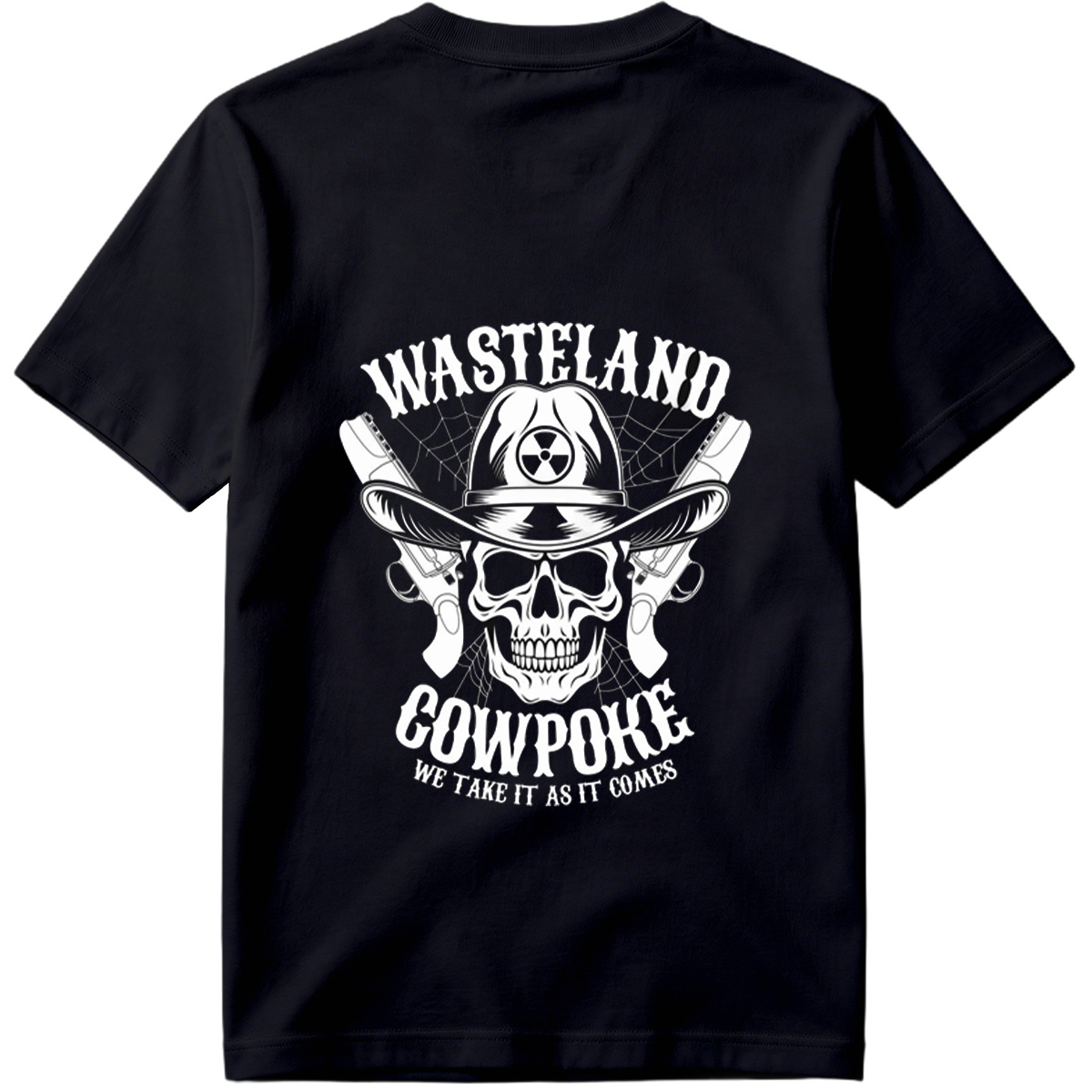 Wasteland Cowpoke: Skull with Cowboy Hat and Revolvers - Tee