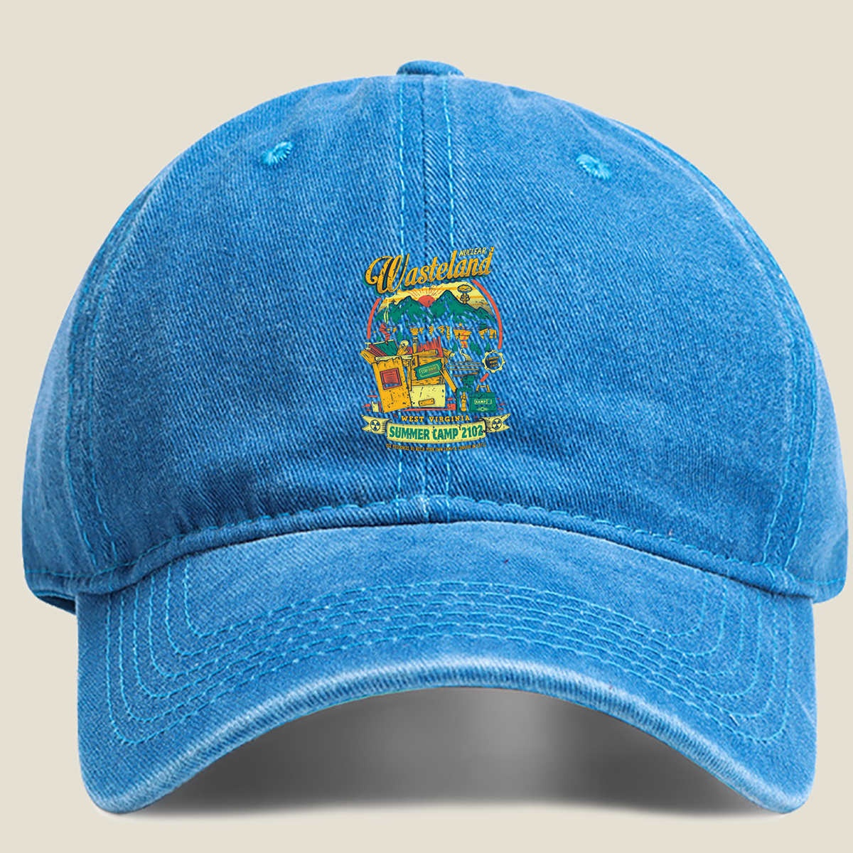 Nuclear Wasteland: Summer Camp 2102 - West Virginia - Washed Denim - Baseball Cap