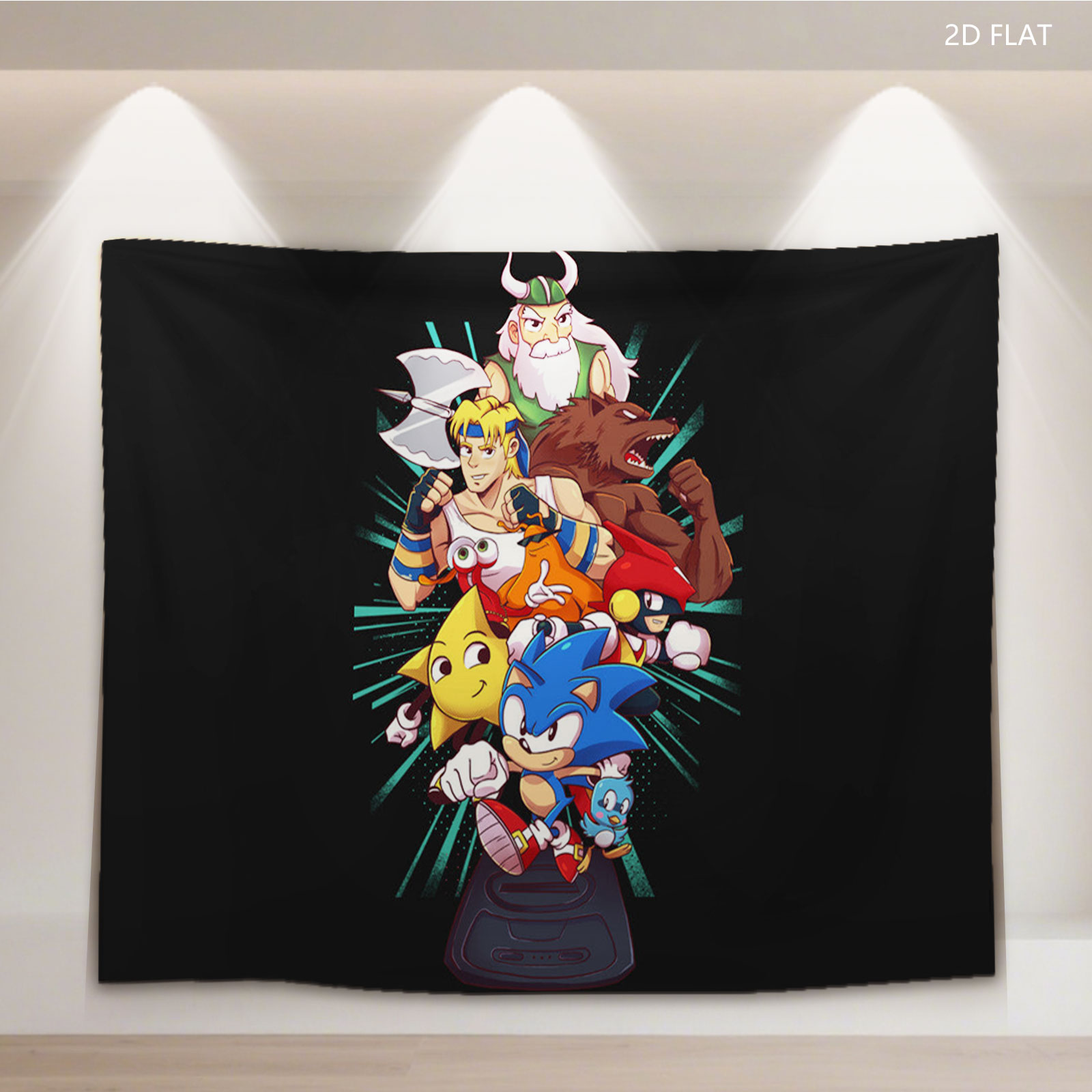 Sonic, Tails, Knuckles, and Friends: Iconic Characters from the Sonic the Hedgehog Universe - Tapestry