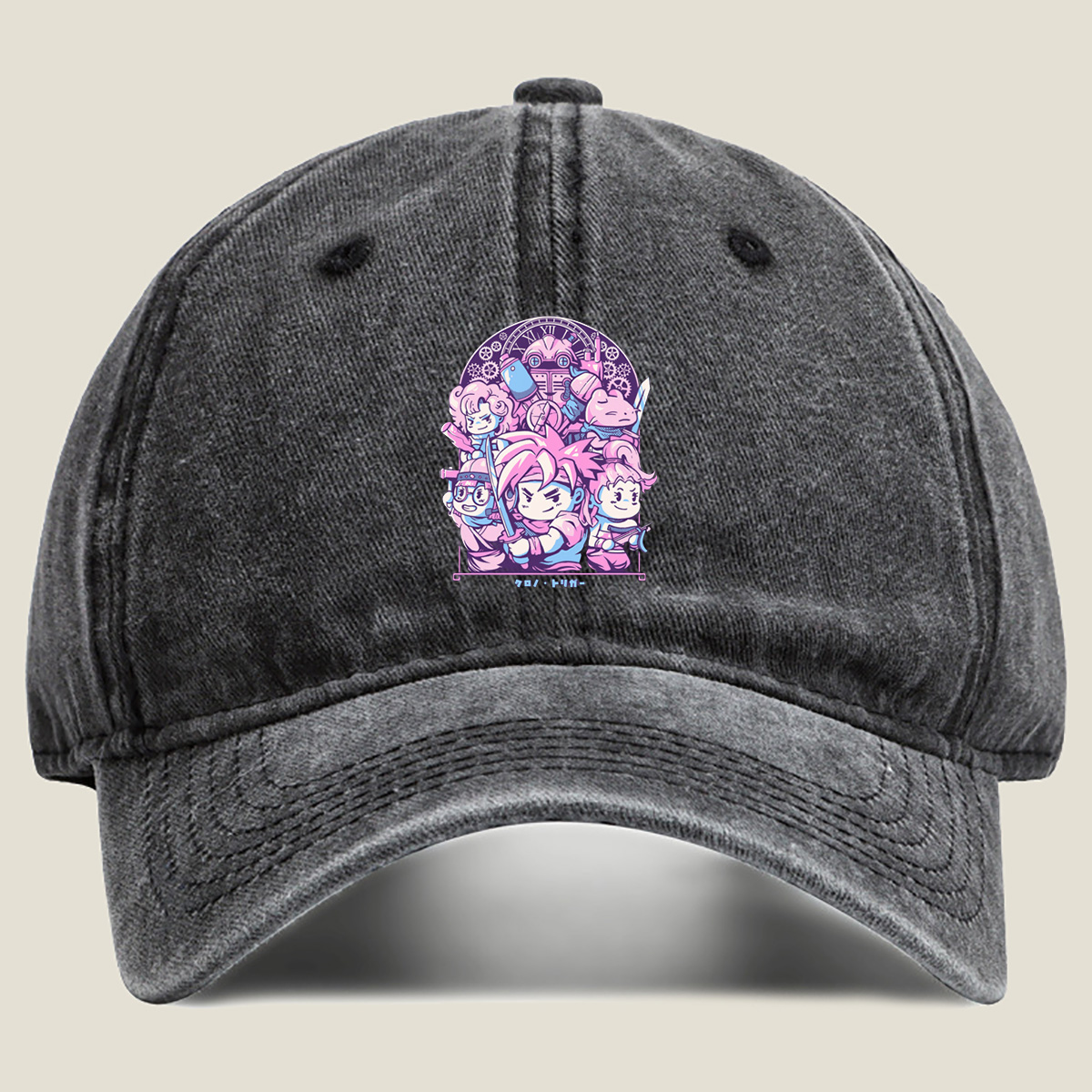 Chrono Trigger - Characters Group Portrait - Washed Denim - Baseball Cap